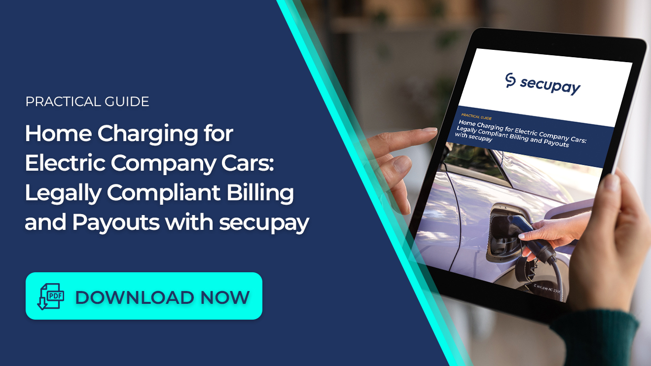 Employee charging electric company car at home